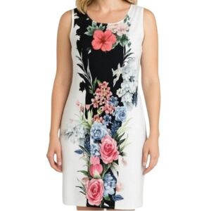 Goa Floral Black and Multicolor Dress with Rhinestone Embellishment, Sz L